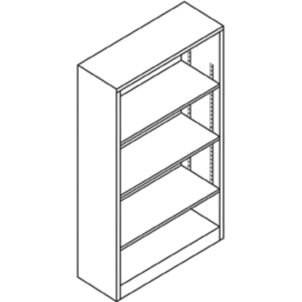 HON Brigade Steel Modular Shelving Bookcase, 4 Shelves, 60inH x 34-1/2inW x 12-5/8inD, Putty