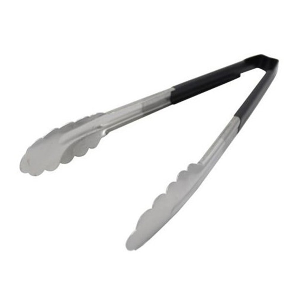 Vollrath 12in Tongs With Antimicrobial Protection, Silver/Black