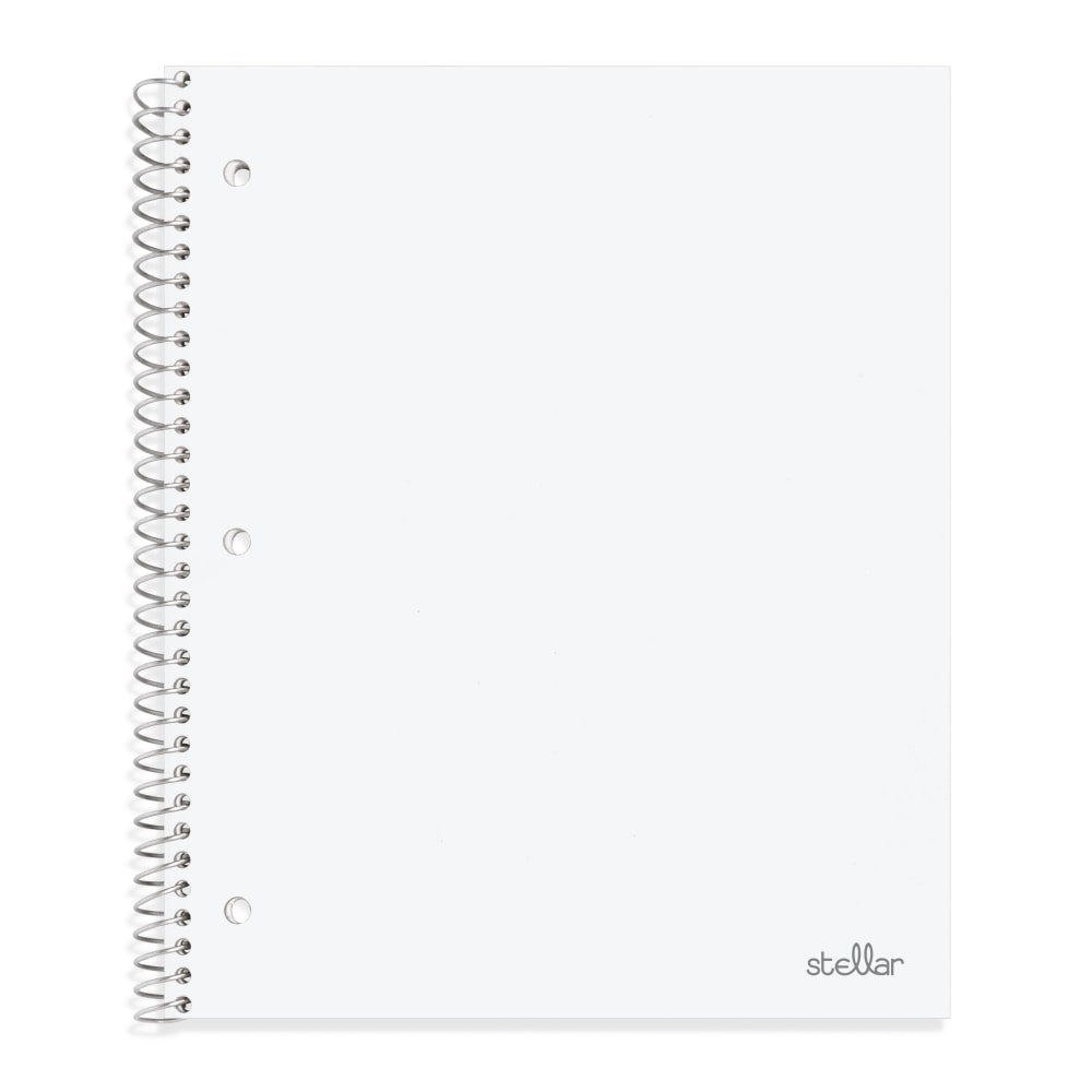 Office Depot Brand Stellar Poly Notebook, 8-1/2in x 11in, 1 Subject, College Ruled, 100 Sheets, White