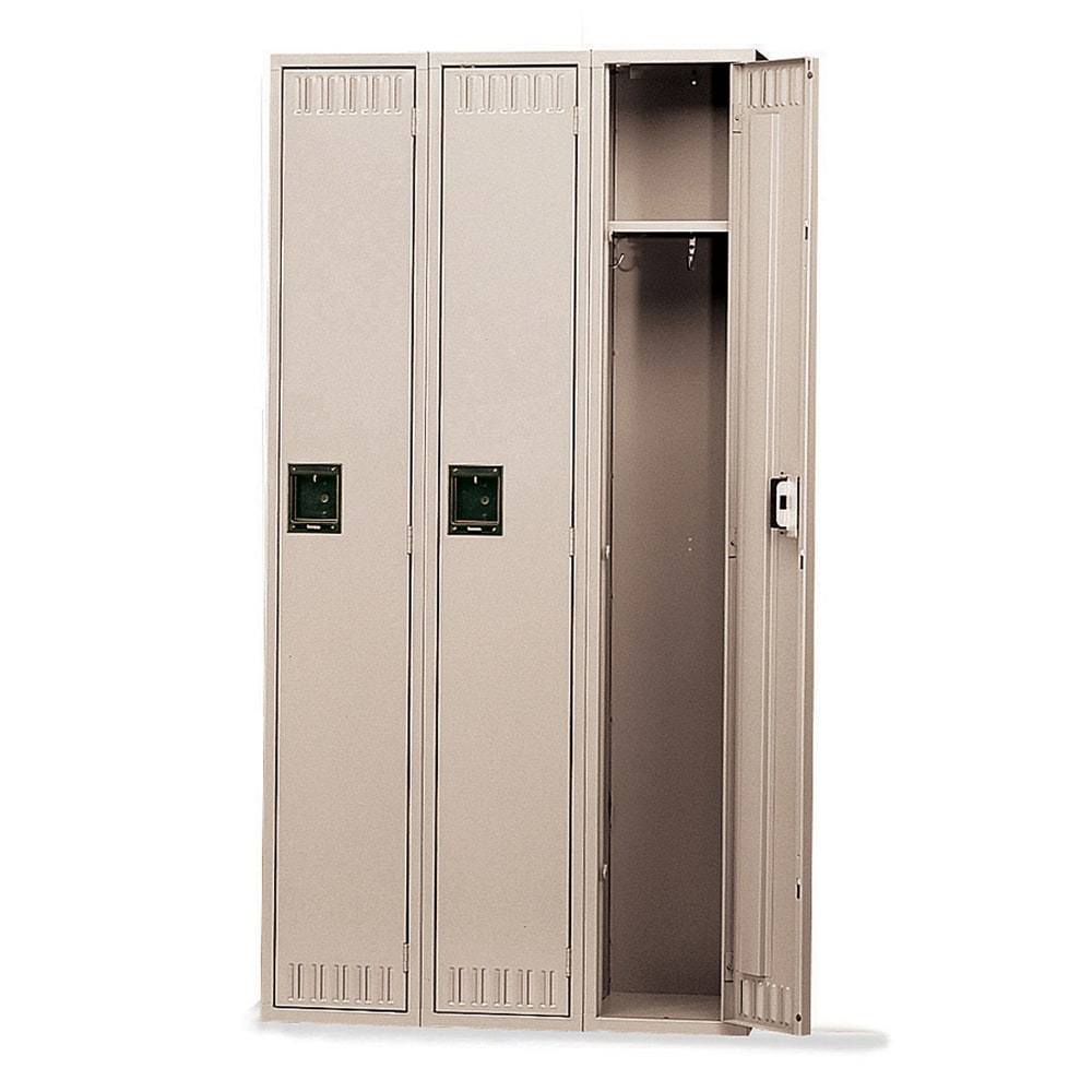 Tennsco Single-Tier Locker, 3-Wide, 72inH x 36inW x 18inD, Sand