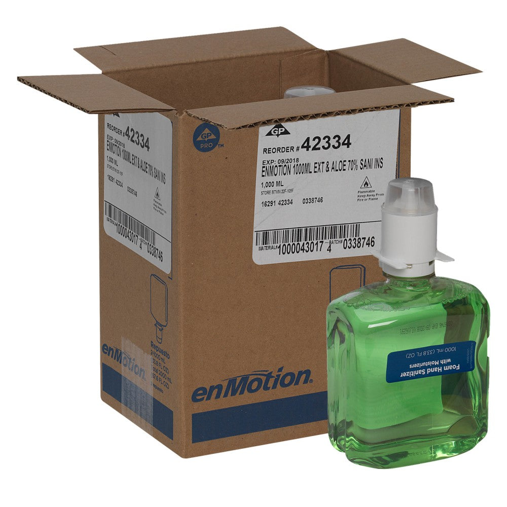 enMotion by GP PRO Gen2 Moisturizing Foam Hand Sanitizer Dispenser Refill, 1,000 ml, Case Of 2