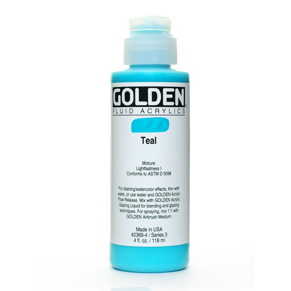 Golden Fluid Acrylic Paint, 4 Oz, Teal