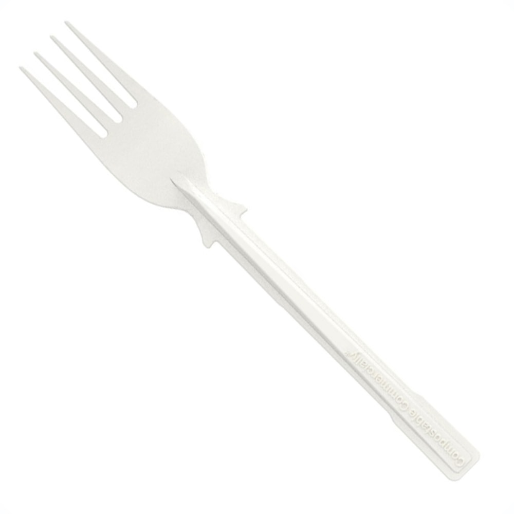 Dixie TriTower Compostable Forks, White, 40 Forks Per Box, Case Of 24 Boxes