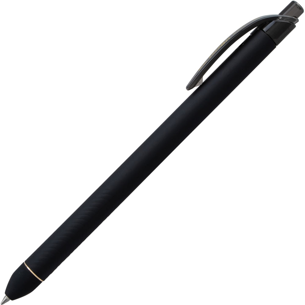 EnerGel Retractable Pens, Pack Of 12, Medium Point, 0.7 mm, Black Barrel, Black Ink