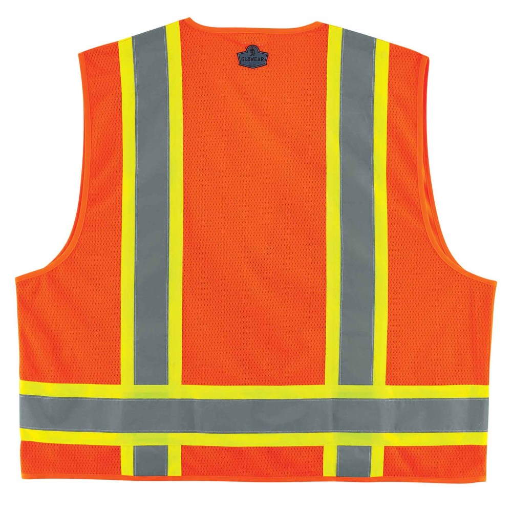 Ergodyne GloWear Safety Vest, 2-Tone Surveyors, Type-R Class 2, 4X/5X, Orange, 8248Z