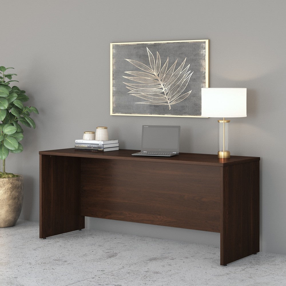 Bush Business Furniture Studio C 72inW Credenza Computer Desk, Black Walnut, Standard Delivery