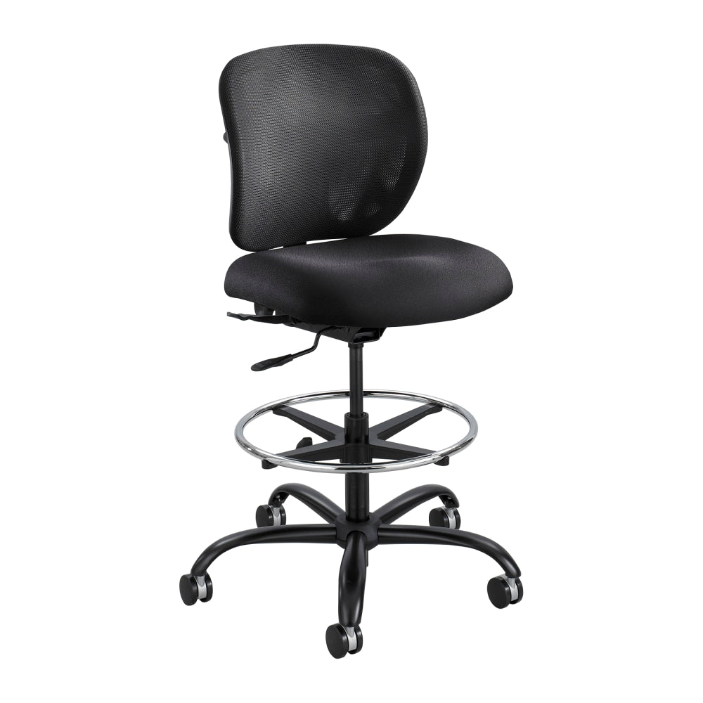 Safco Vue Heavy-Duty Stool, Mesh Back/Vinyl Seat, Black