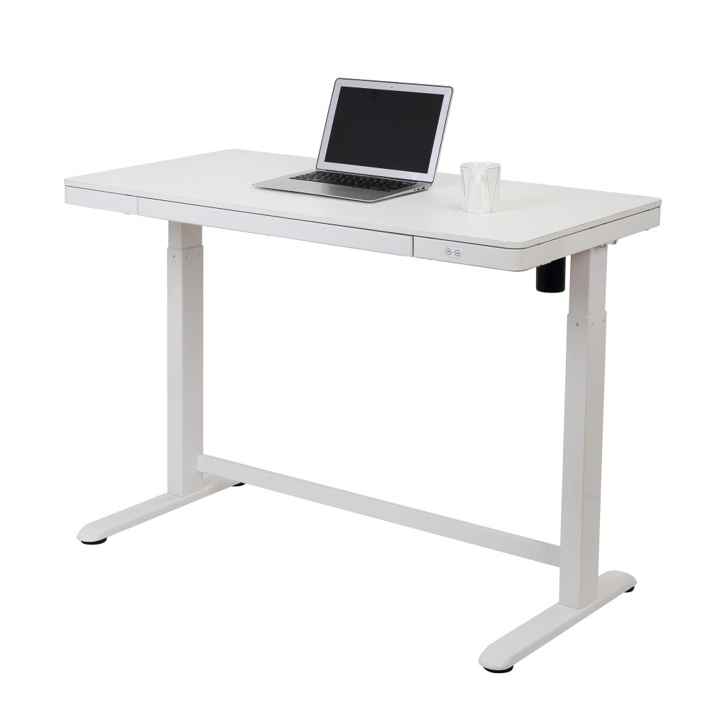 Realspace Electric 48ftW Height-Adjustable Standing Desk, White