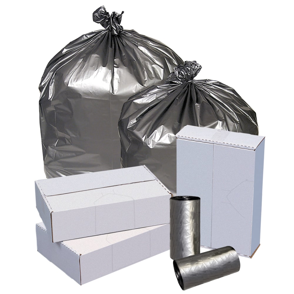 Highmark Linear Low Density Can Liners, 1.7-mil, 60 Gallons, 38in x 58in, Silver, Box Of 50