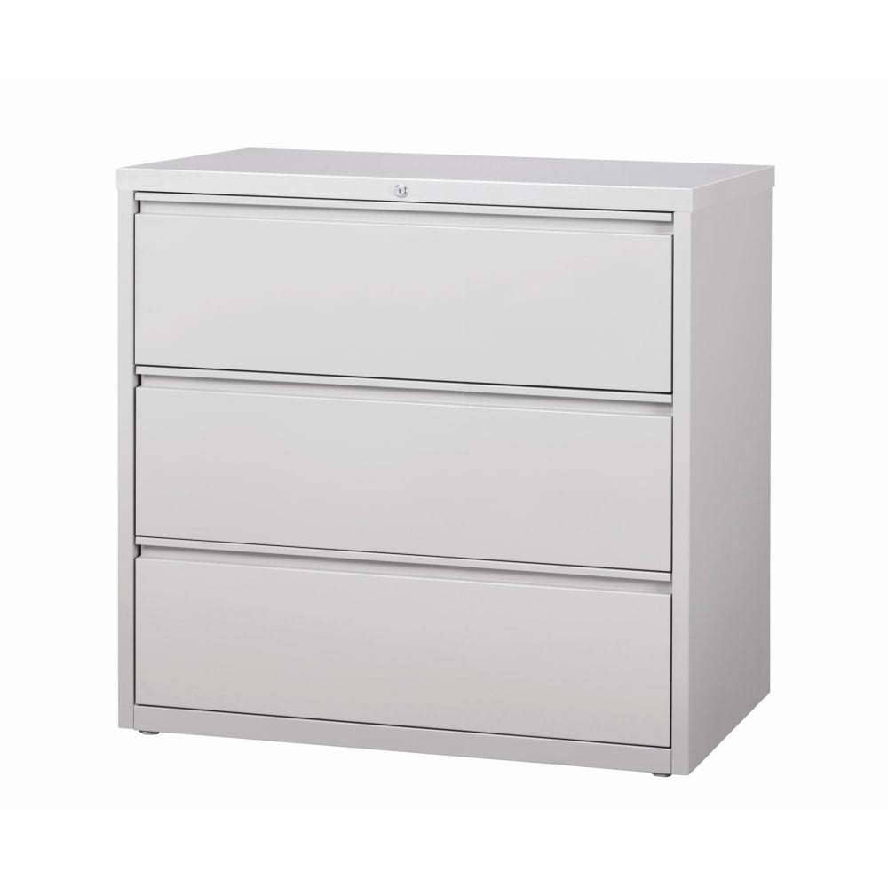 WorkPro 42inW x 18-5/8inD Lateral 3-Drawer File Cabinet, Light Gray