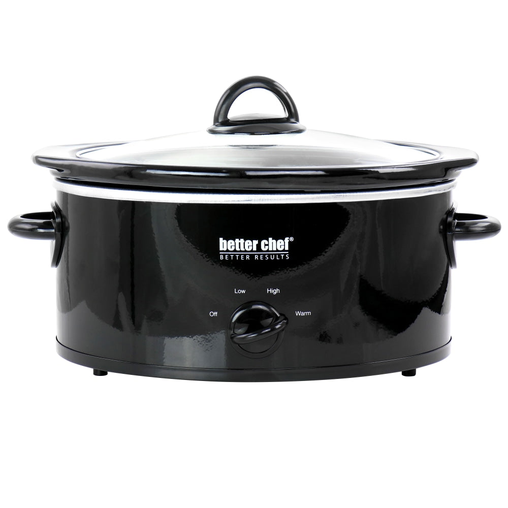 Better Chef 3-Quart Slow Cooker With Removable Stoneware Crock, Black