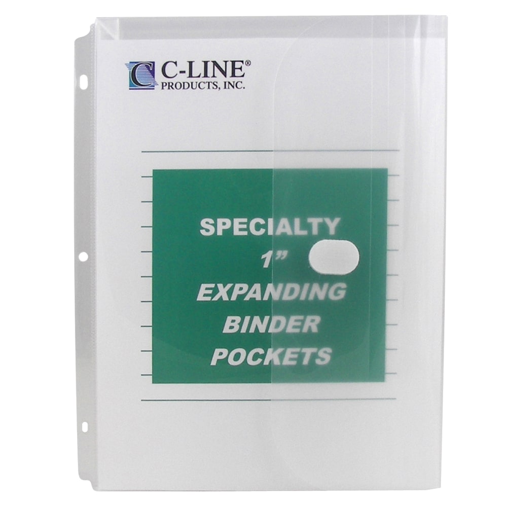 C-Line Super Heavyweight Poly Binder Pockets, 8-1/2in x 11in, Clear, Pack Of 10 Pockets