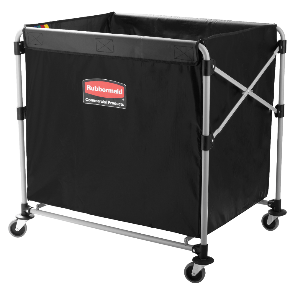 Rubbermaid Collapsible X-Cart, 8-Bushel, 34 5/8inH x 24 1/8inW x 35 3/4inD, Black