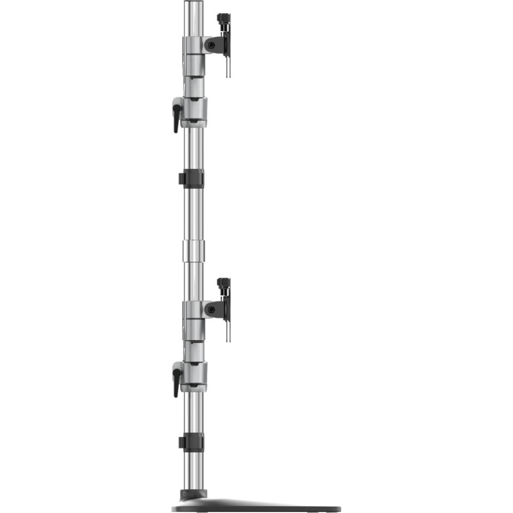 StarTech.com Quad Monitor Stand - Desktop VESA 4 Monitor Arm up to 32in Screens - Ergonomic Articulating Pole Mount - Adjustable - Silver - VESA 75x75/100x100mm desktop quad monitor stand 2x2 supports 4 displays up to 32in 17.6lb per screen