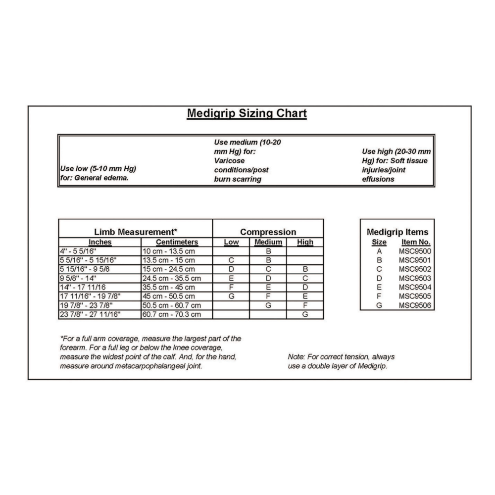 Medline Medigrip Tubular Bandage Roll, Size F, Off White