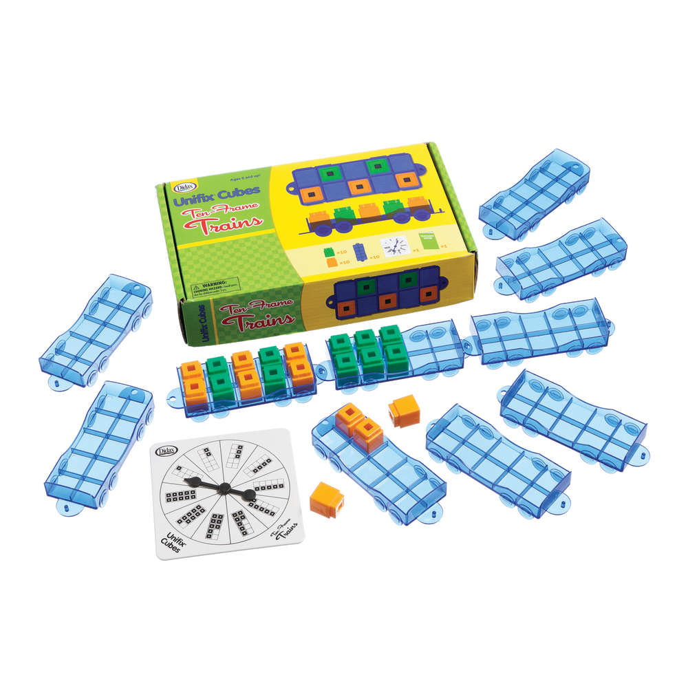 Didax Ten-Frame Trains Activity Set, Blue