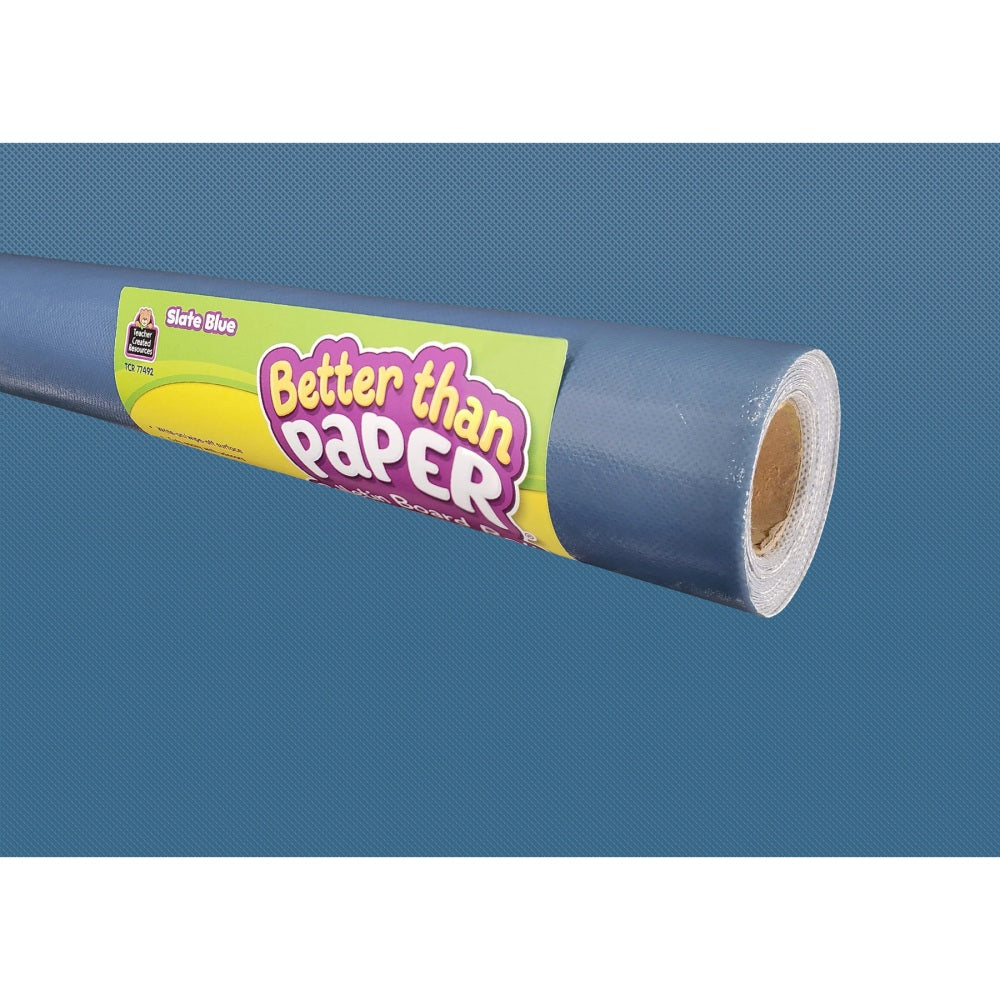 Teacher Created Resources Better Than Paper Bulletin Board Paper Rolls, 4ft x 12ft, Slate Blue, Pack Of 4 Rolls