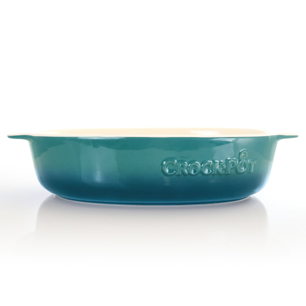 Crock-Pot Artisan 2.5-Quart Oval Stoneware Casserole Dish, Gradient Teal