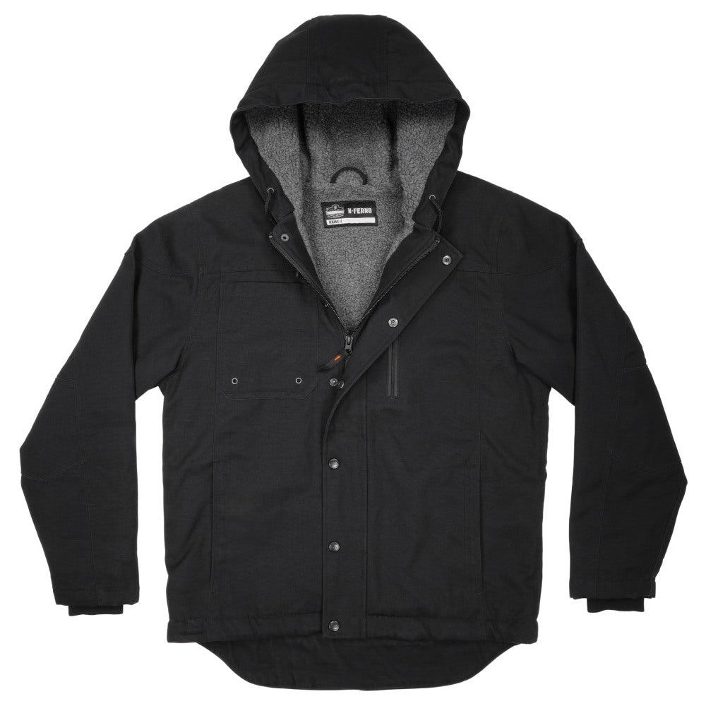 Ergodyne N-Ferno 6468 Heavy-Duty Duck Canvas Work Jacket, 4XL, Black