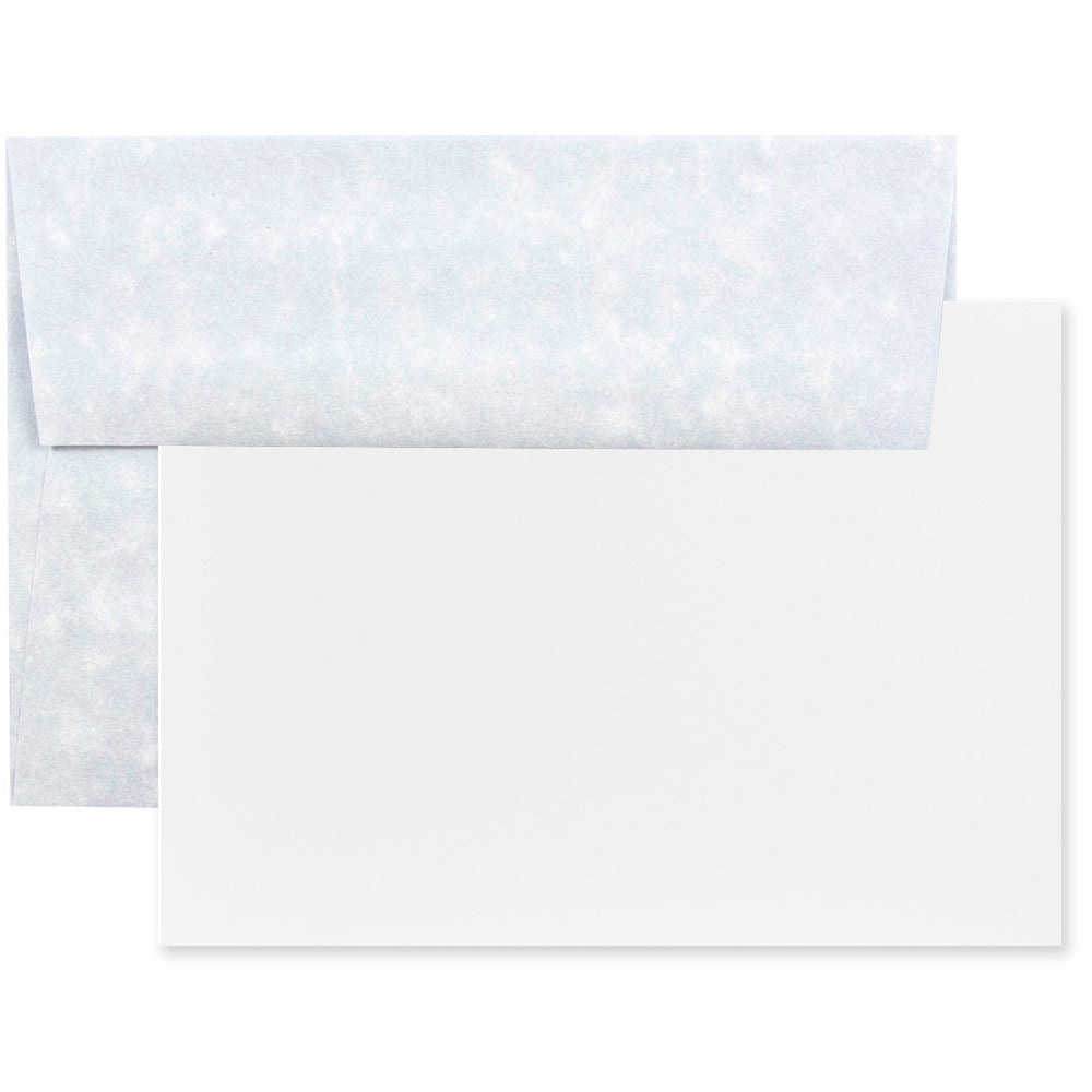 JAM Paper Stationery Set, 4 3/4in x 6 1/2in, 30% Recycled, Light Blue/White, Set Of 25 Cards And Envelopes