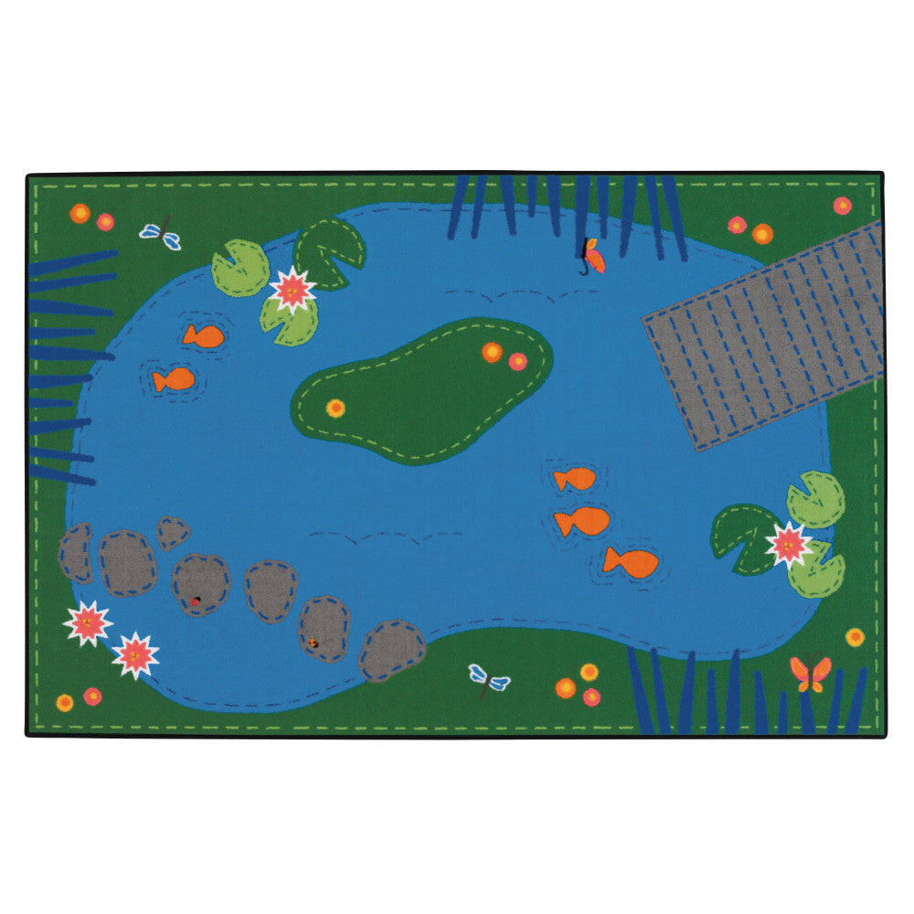 Carpets for Kids KID$Value Rugs Tranquil Pond Rug, 3ft x 4 1/2ft , Green