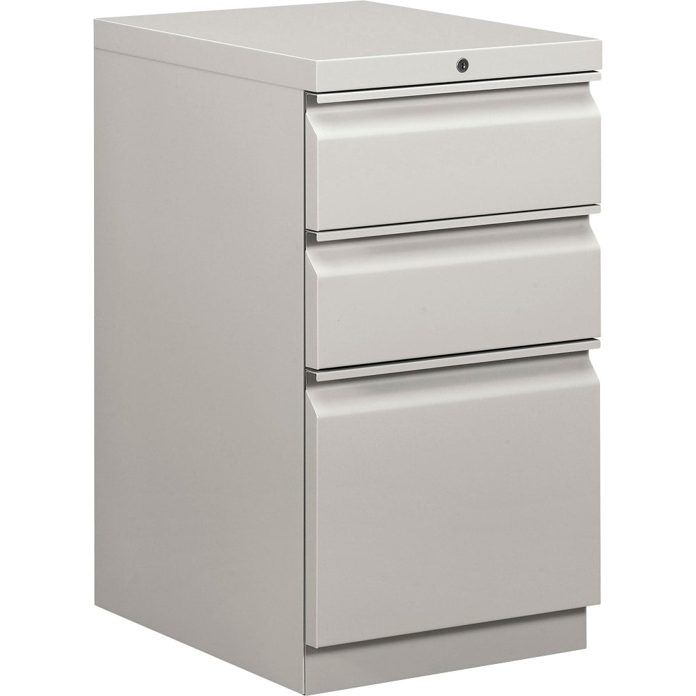 HON Efficiencies 19-7/8inD Vertical 3-Drawer Mobile Pedestal File Cabinet, Light Gray