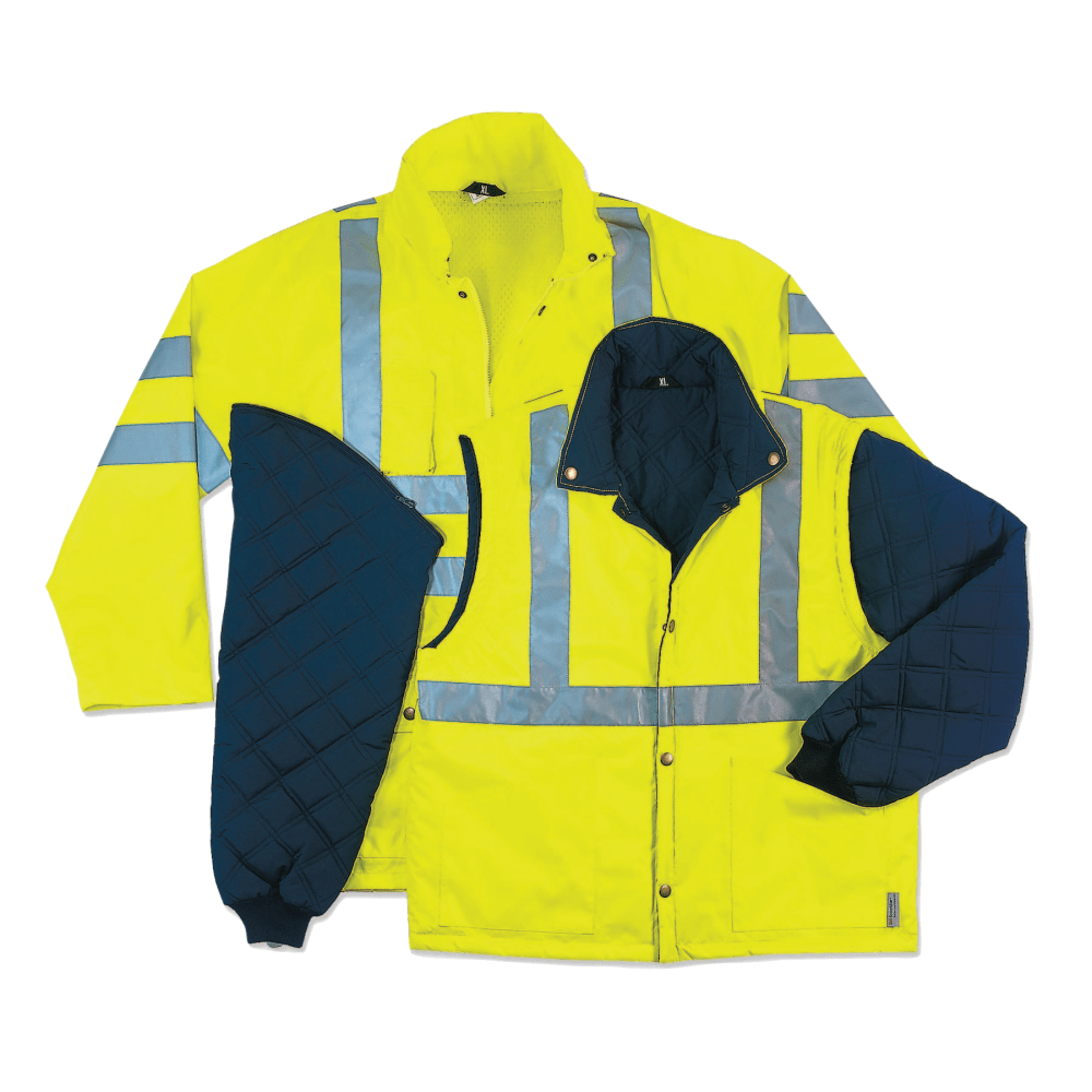 Ergodyne GloWear 8385 4-In-1 Polyester Thermal Jacket, 3X, Lime