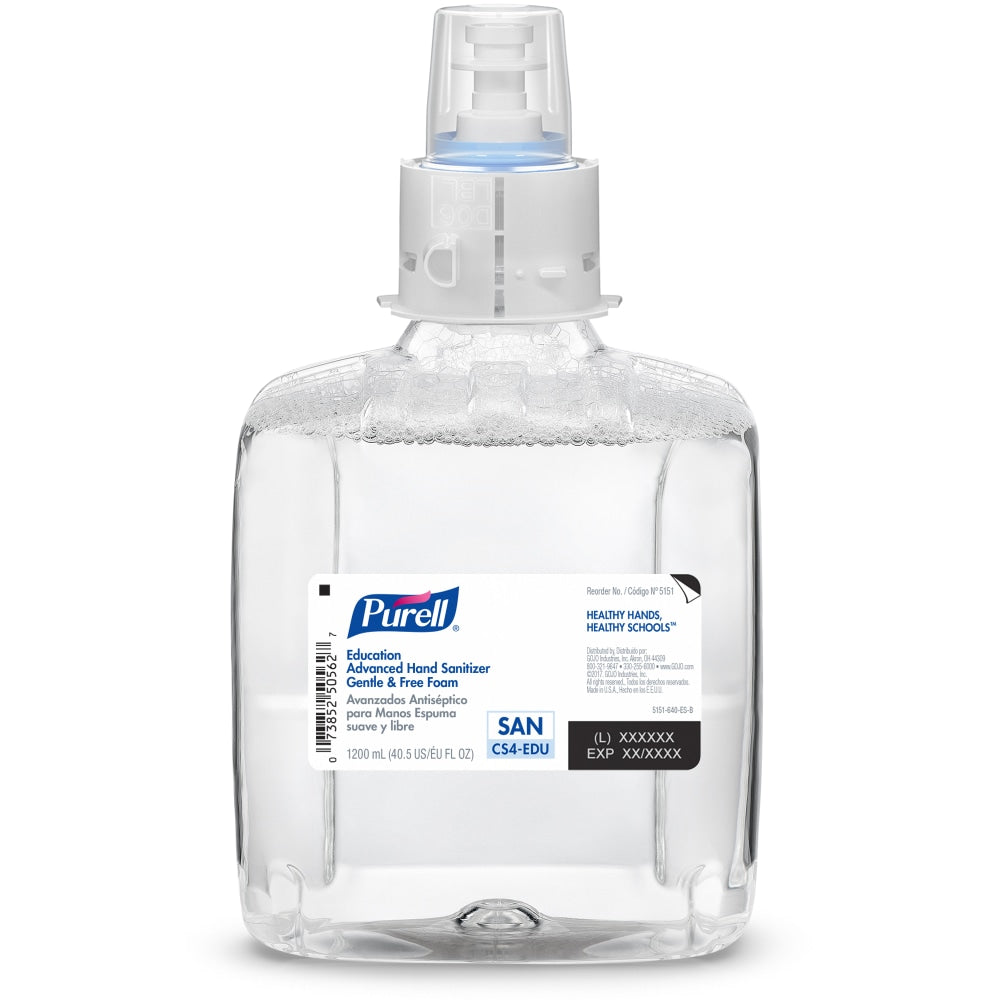 Purell Education Advanced Gentle And Free Hand Sanitizer Refill, 40.57 Oz, Pack Of 4 Refill Bottles