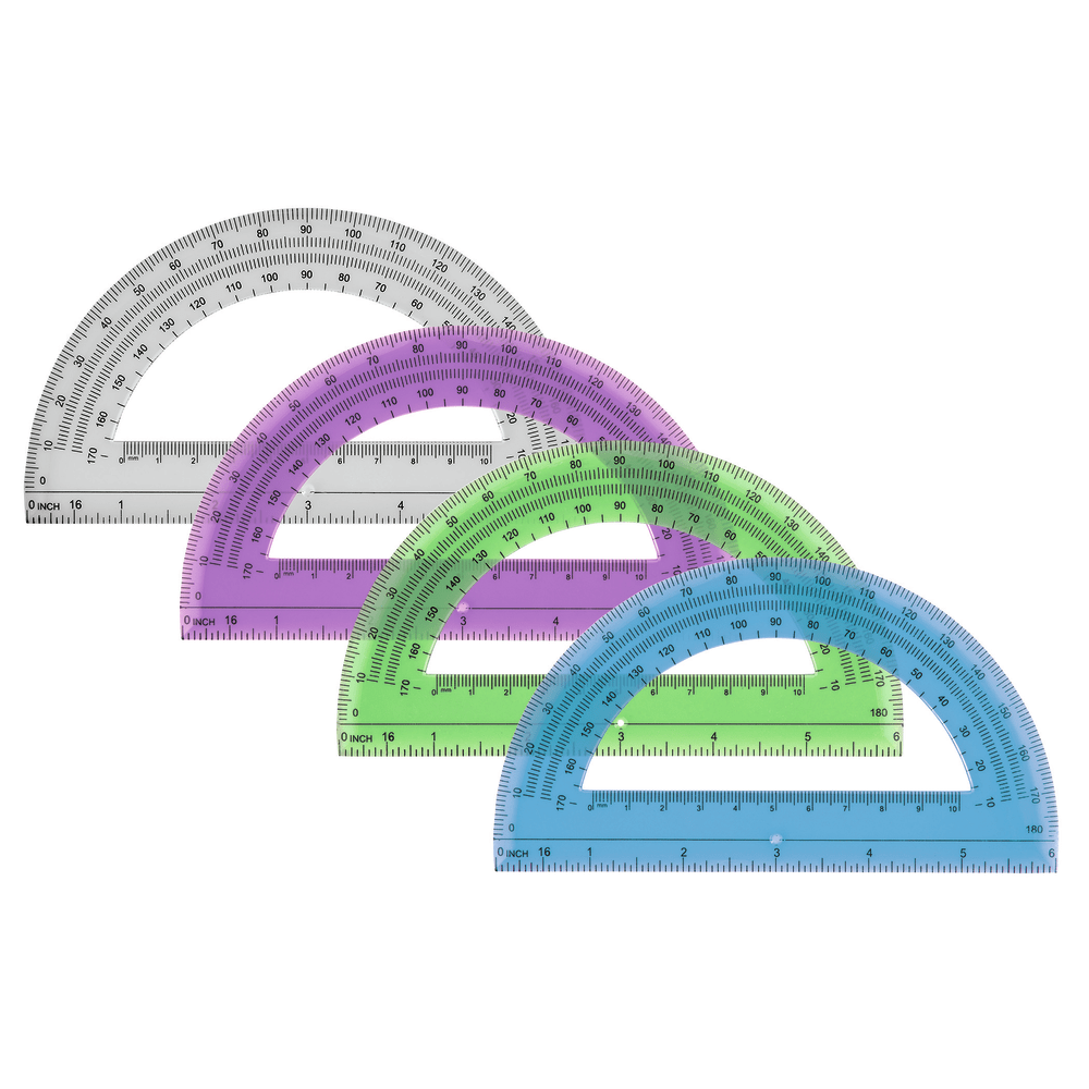 Office Depot Brand Semicircular 6in Protractor, Clear