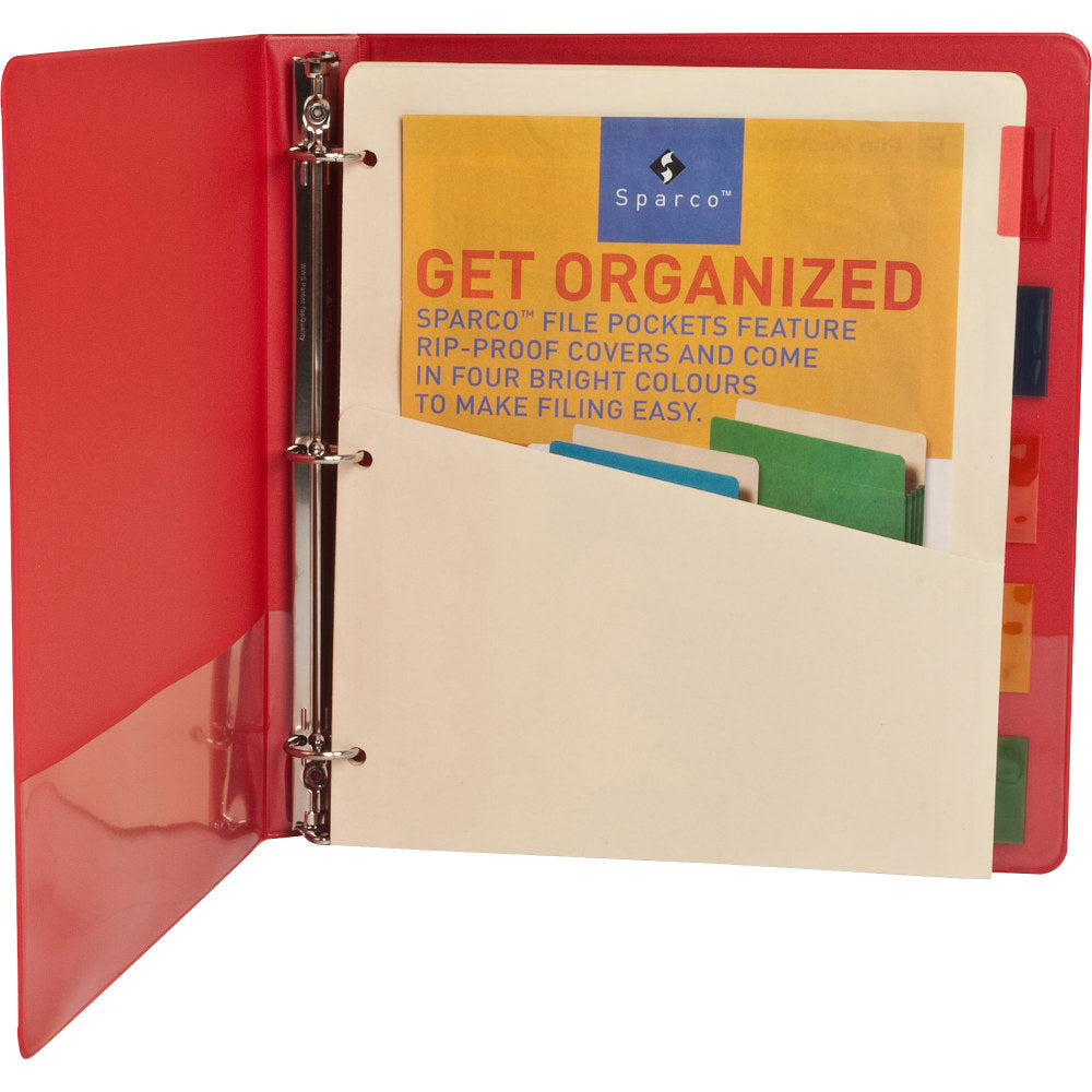 Sparco Ring Binder Pocket Tab Dividers, 8 1/2in x 11in, Assorted, Set Of 5