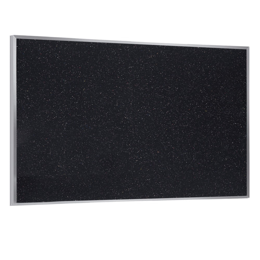 Ghent Rubber Bulletin Board, 4 1/24in x 5 1/24in, 90% Recycled, Confetti Satin Aluminum Frame