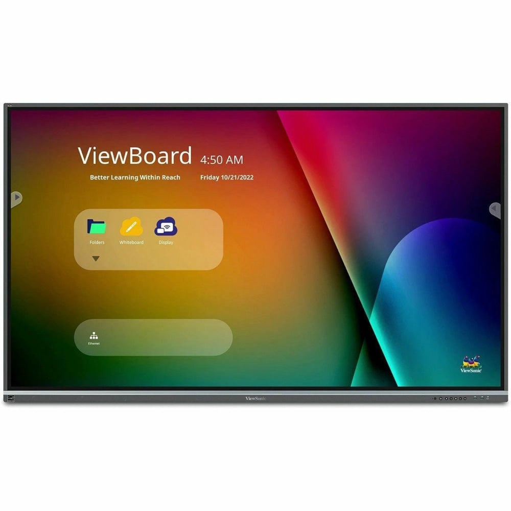 ViewSonic IFP8650 GEN 5 86in 4K VIEWBOARD INTERACTIVE DISPLAY - 86in LCD - ARM Cortex A73 + A53 1.10 GHz - 4 GB - Infrared (IrDA) - Touchscreen - 16:9 Aspect Ratio - 3840 x 2160 - LED - 350 Nit - 1,200:1 Contrast Ratio - 2160p - USB - HDMI - Android 11