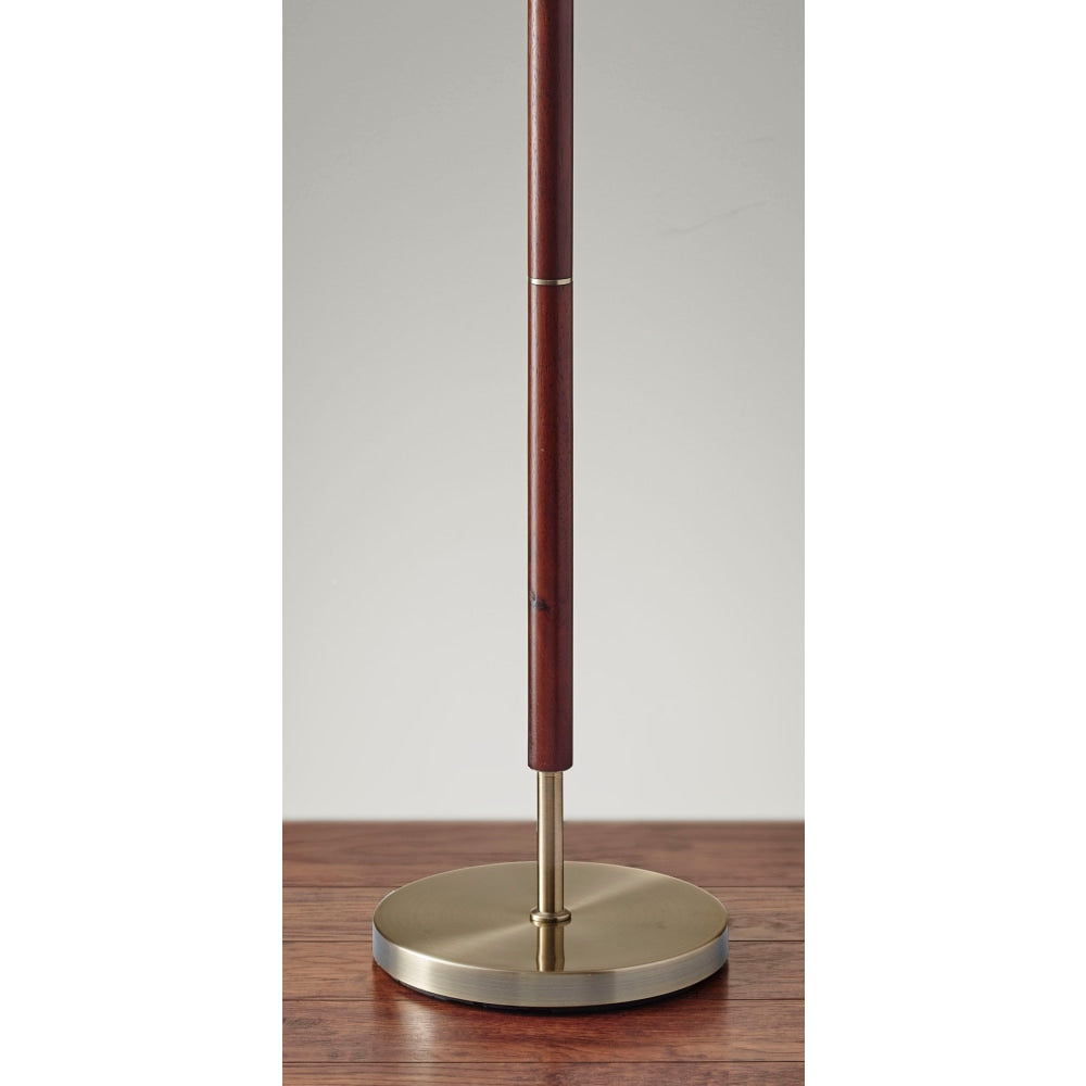 Adesso Hamilton Floor Lamp, 65 1/2inH, Natural Shade/Antique Brass Base