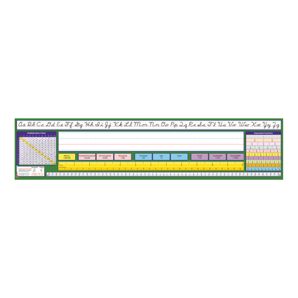 North Star Teacher Resources Adhesive Desk Plates, 4in x 17 1/2in, Intermediate Contemporary Cursive, Grades 1-8, Pack Of 36 Plates, Set Of 2 Packs