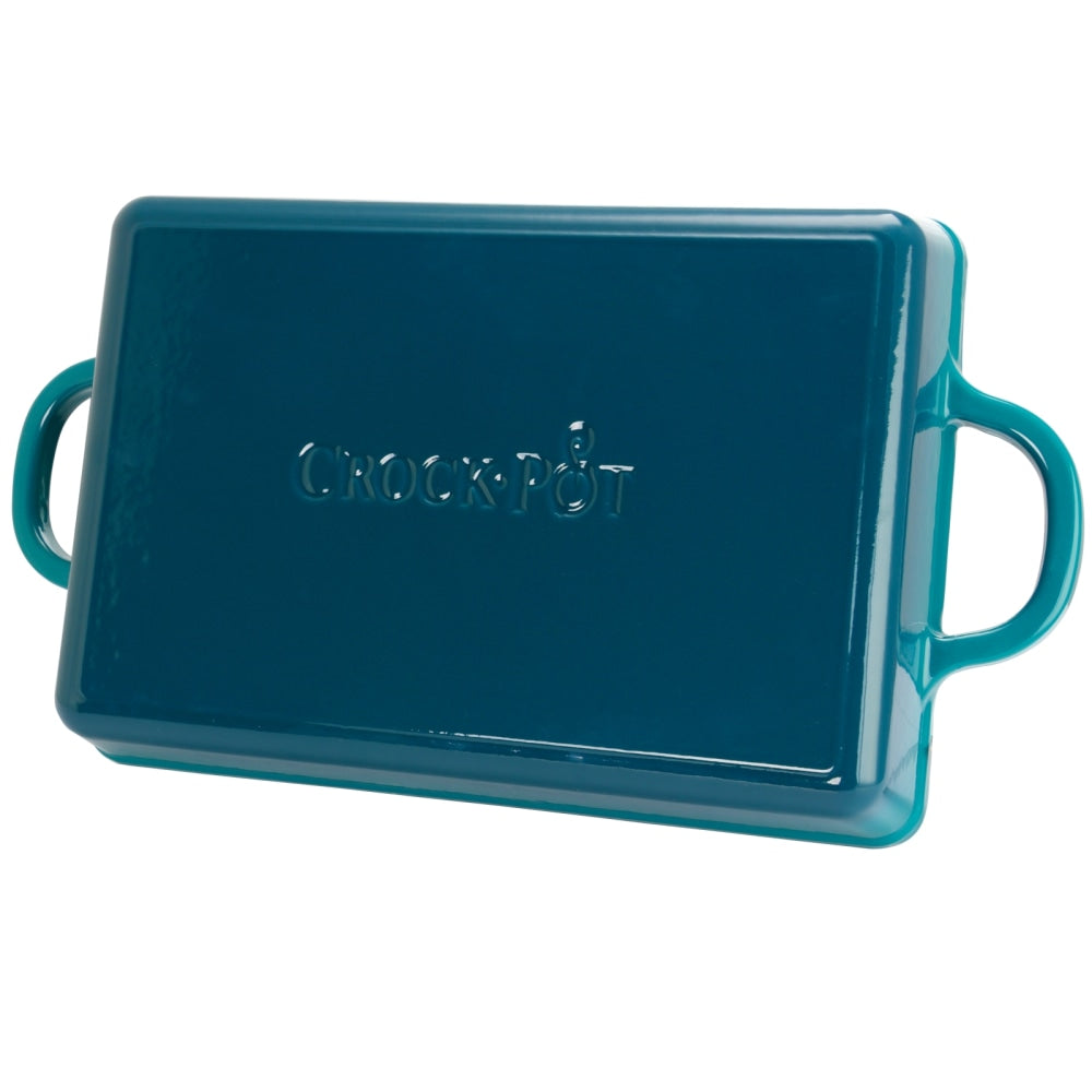 Crock-Pot Artisan 13in Enameled Cast Iron Lasagna Pan, Teal Ombre