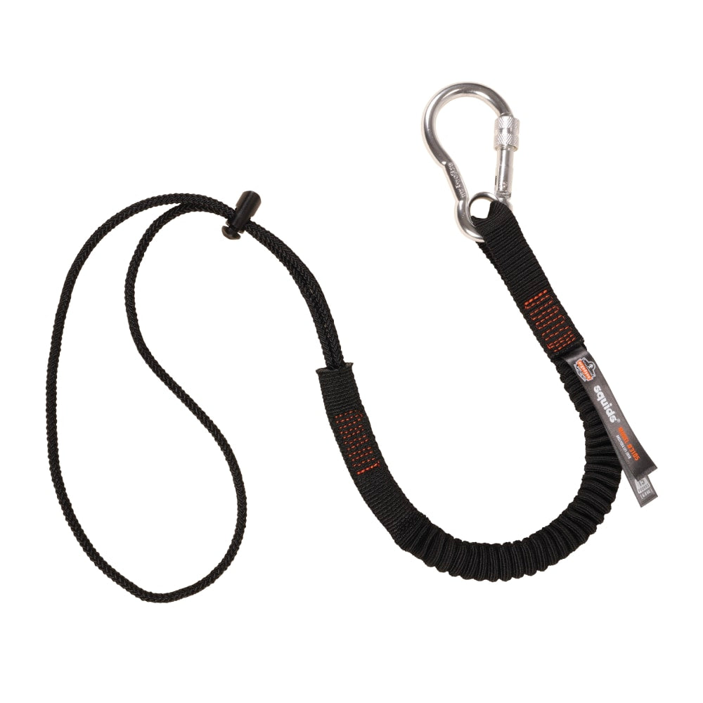 Ergodyne Squids 3105 Economy Single-Carabiner Tool Lanyard, 32in, Black