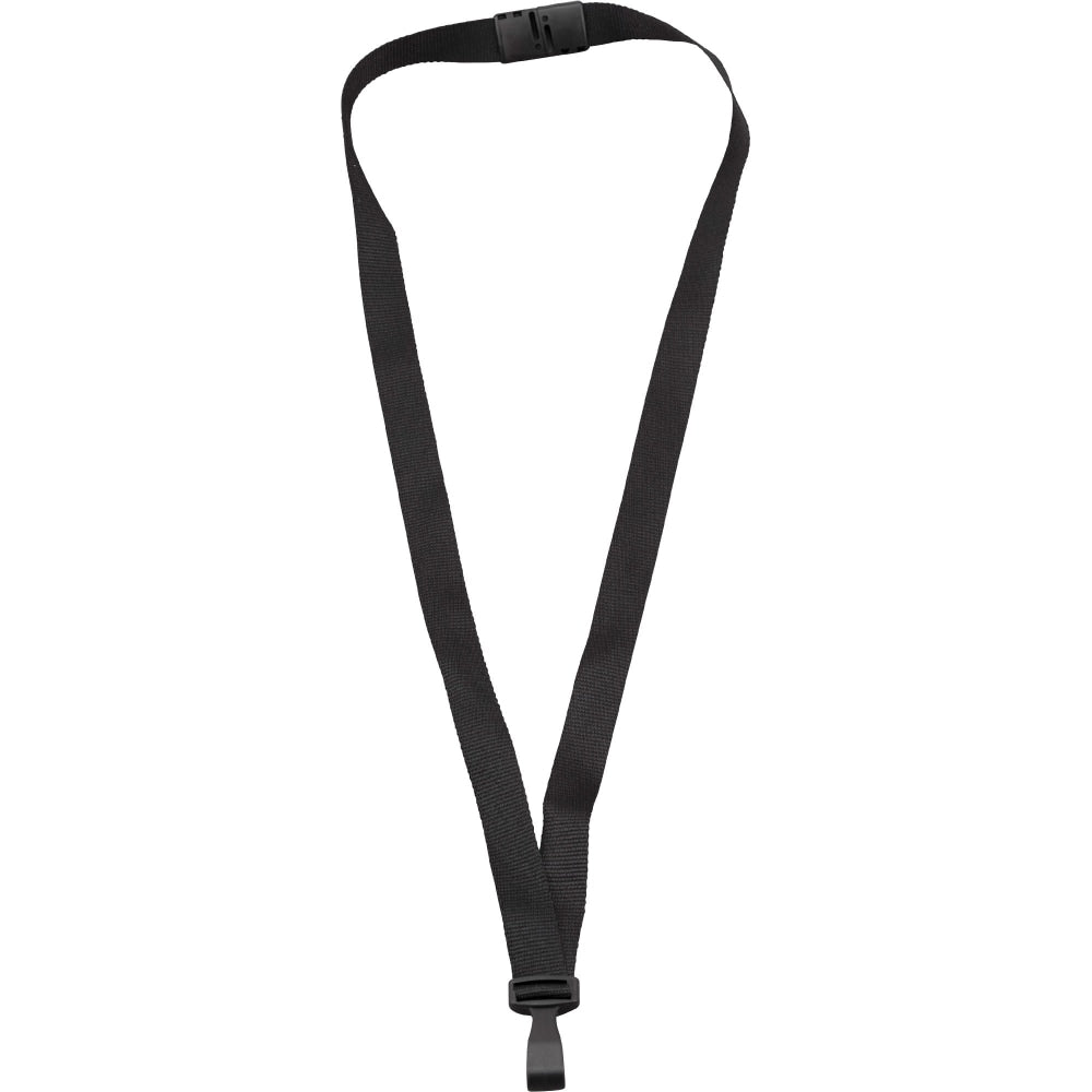 Advantus Plastic Hook Flat Breakaway Lanyard - 12 / Pack - 36in Length - Black - Plastic