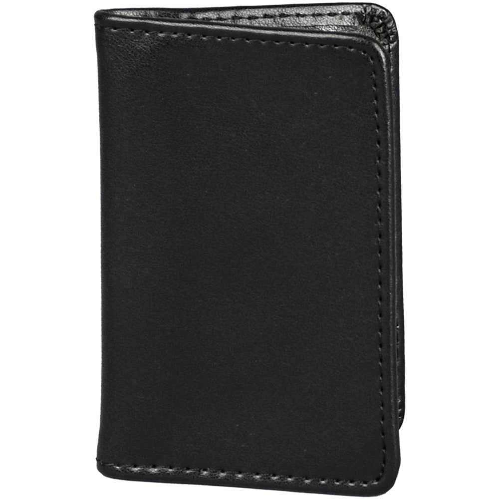 Samsill Leather Carrying Case Wallet For Business Card, Black