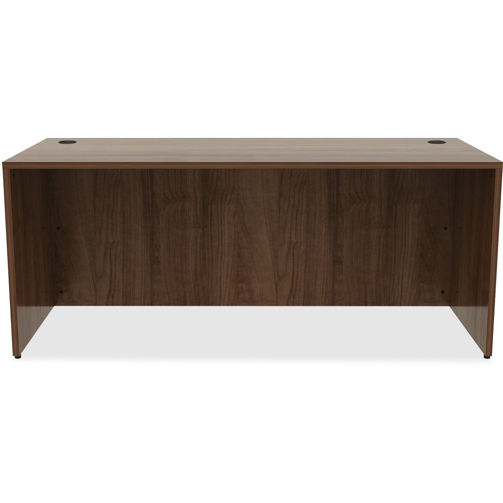 Lorell Essentials 72inW Rectangular Shell Computer Desk, Dark Walnut