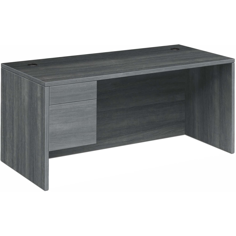 HON 10500 66inW 2-Drawer Left-Pedestal Computer Desk, Sterling Ash