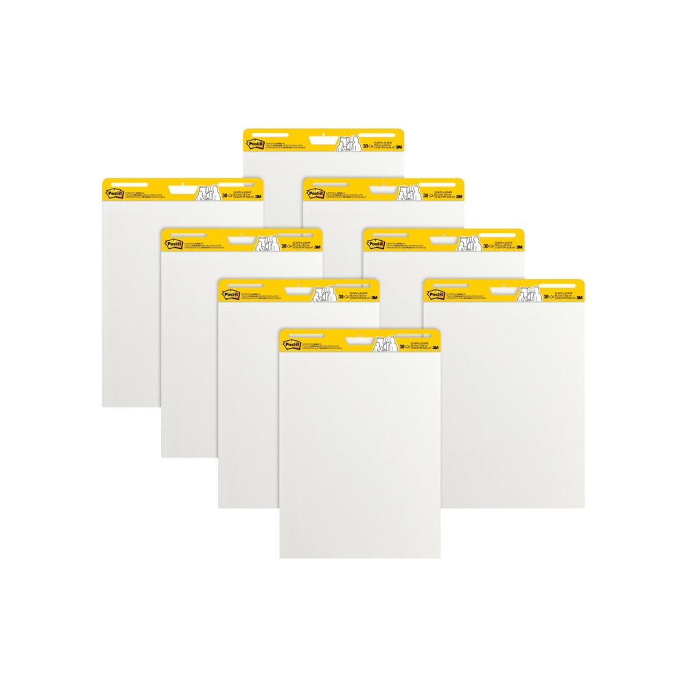 Post-it Super Sticky Easel Pad, 25in x 30in, White, Pack of 8 Pads