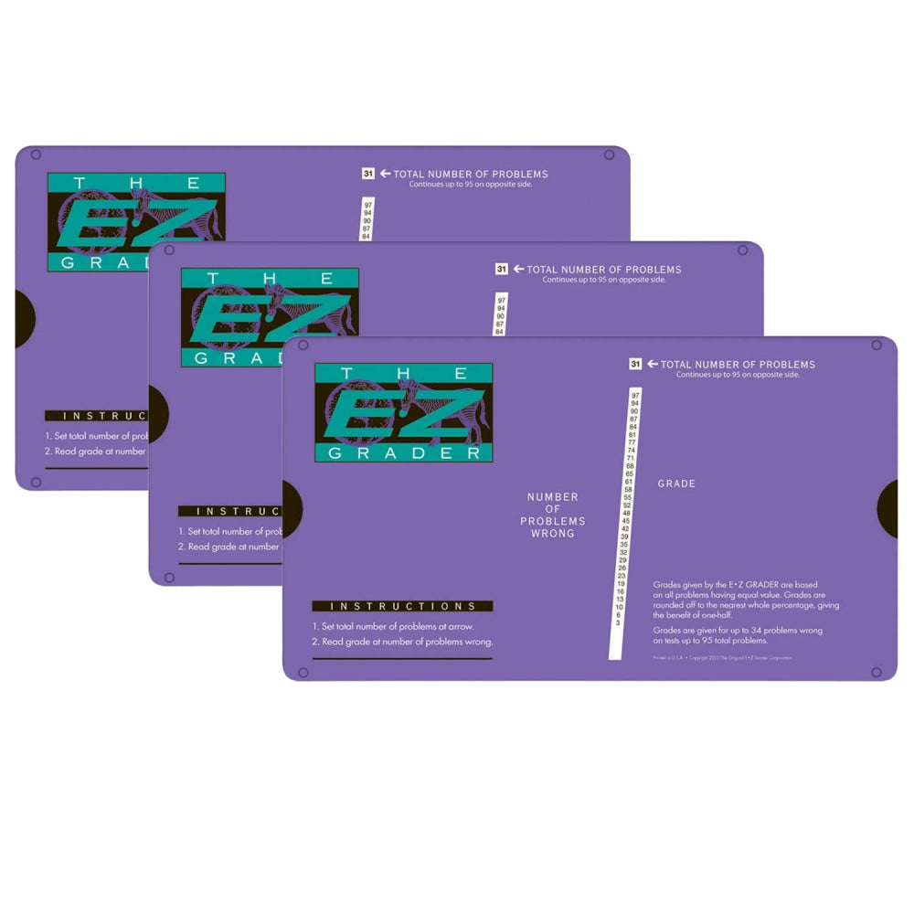 The Original E-Z Grader E-Z Graders, Purple, Pack Of 3 Graders