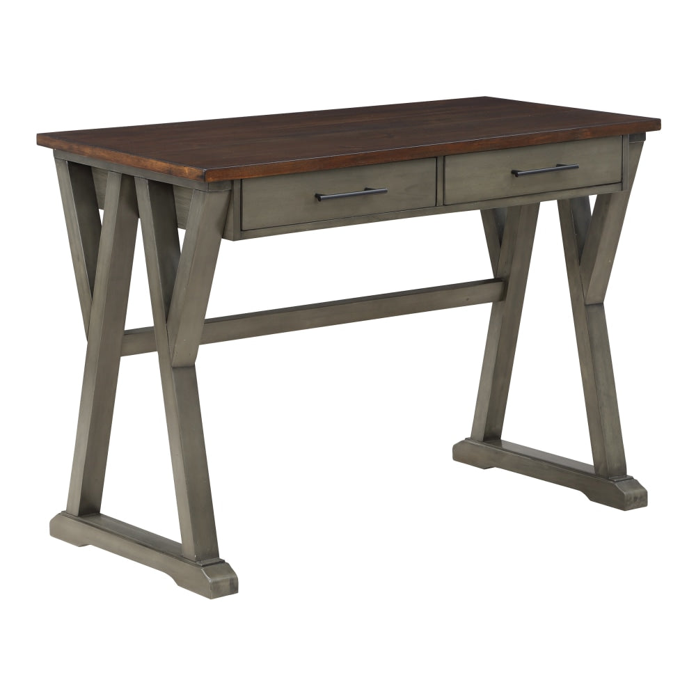 Office Star Jericho 42inW Rustic Writing Desk, Slate Gray