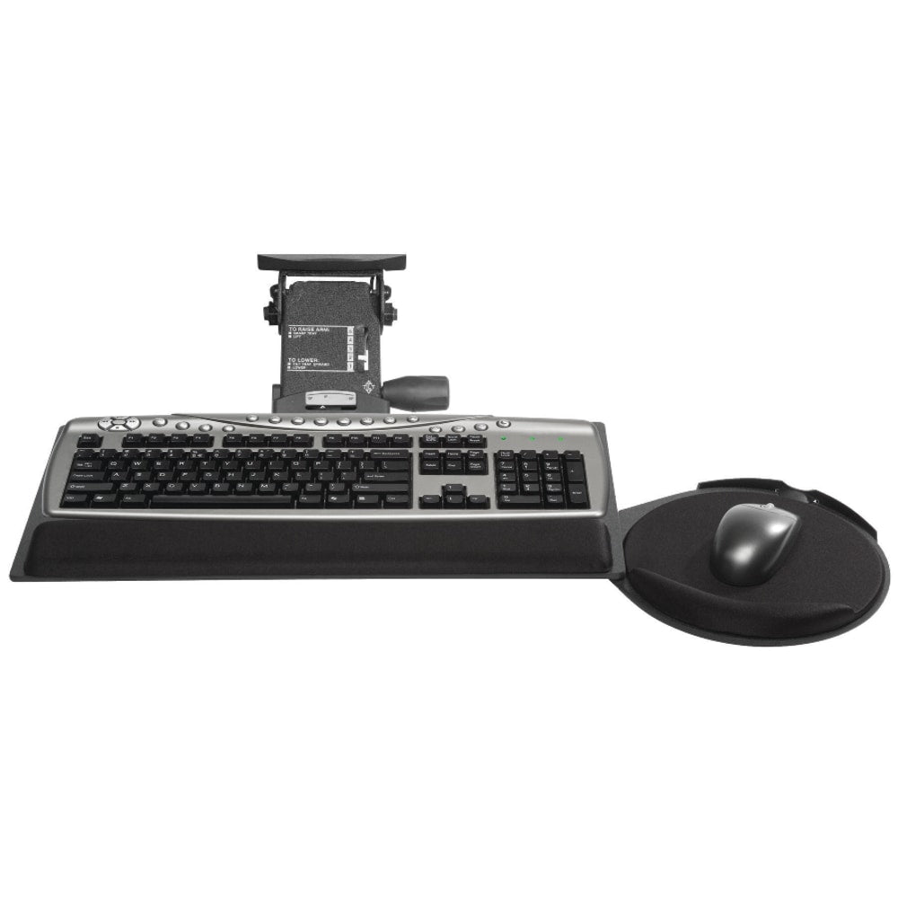 KellyREST Leverless Lift n Lock Standard Keyboard Tray With Oval Mouse Platform, Black