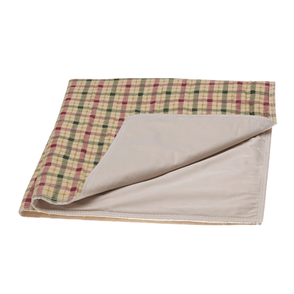 Medline Triumphant Reusable Underpads, 34in x 36in, Tan Plaid, Case Of 12