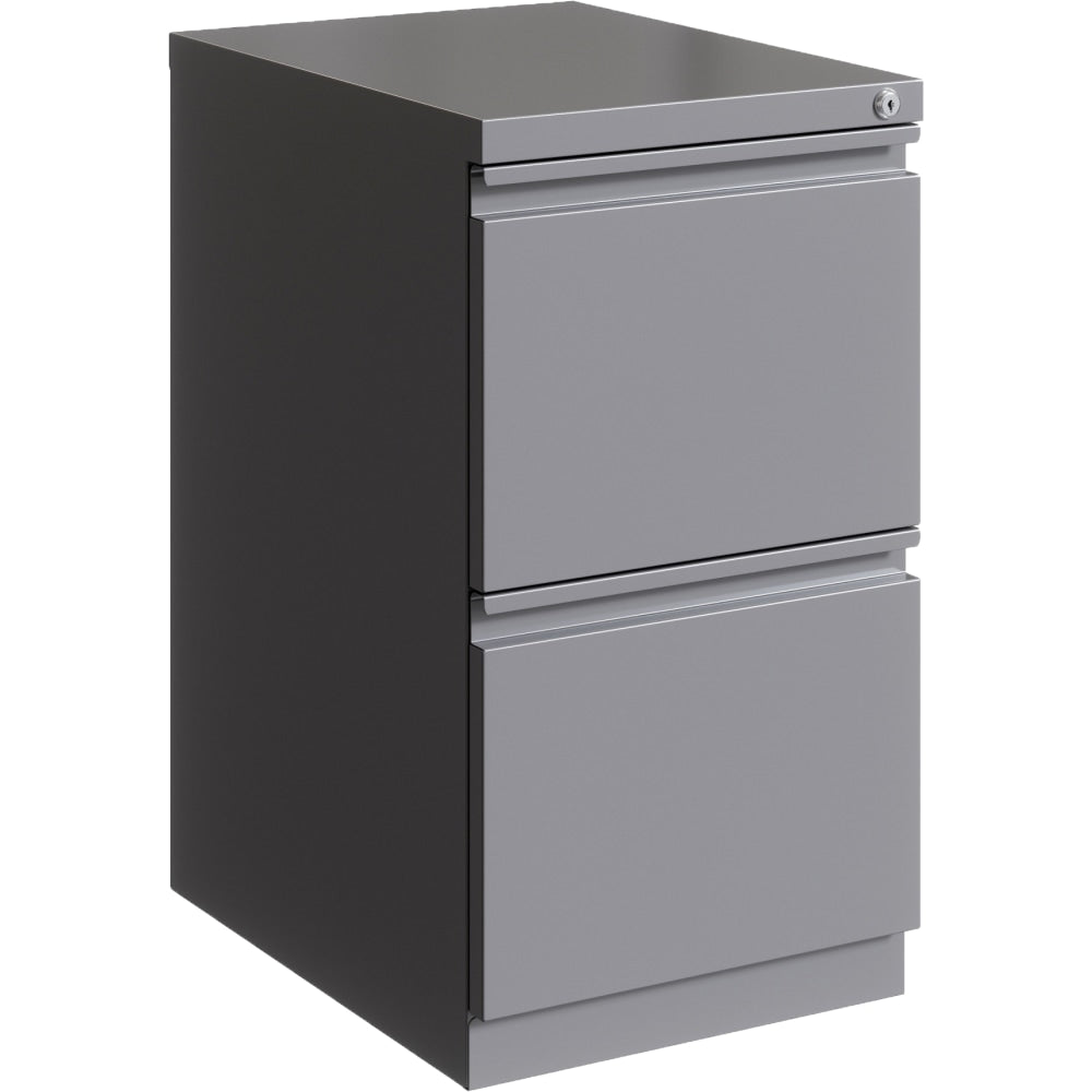 Hirsh 20inD Vertical 2-Drawer Mobile Pedestal File Cabinet, Arctic Silver