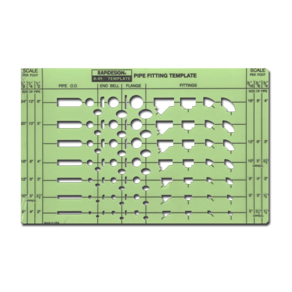 Rapidesign Engineers Drafting And Design Templates, Pipe Fittings