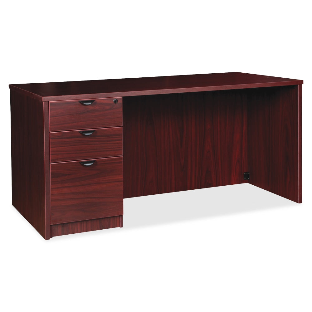 Lorell Prominence 2.0 72inW Left-Pedestal Computer Desk, Mahogany