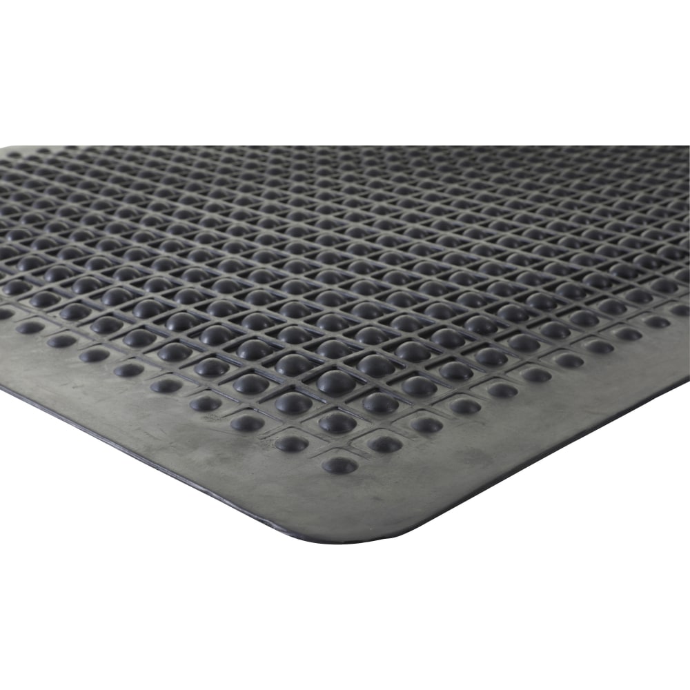 Genuine Joe Flex Step 50% Recycled Anti-Fatigue Mat, 3ft x 5ft, Black