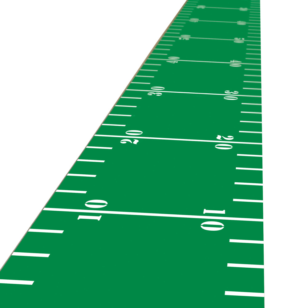 Amscan Fabric Football Entryway Floor Runners, 10ft x 2ft, Green/White, Pack Of 3 Runners